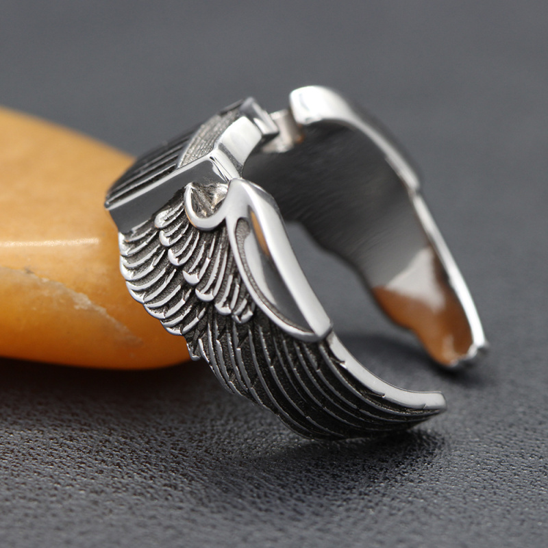 WWII US Army Air Force Pilot Eagle Wings Sterling Silver Jewelry Ring
