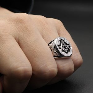 Masonic Ring Men Signet Silver Rings Freemason Ring Master Mason Ring G —  Discovered