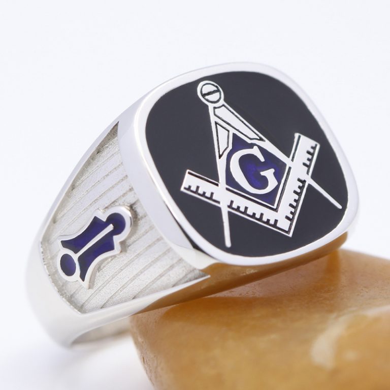 Vintage Blue Lodge masonic Freemason 925 Sterling Silver Jewelry Ring ...